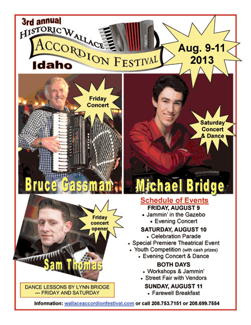 Wallace Accordion Festival 2013 flyer, page 1